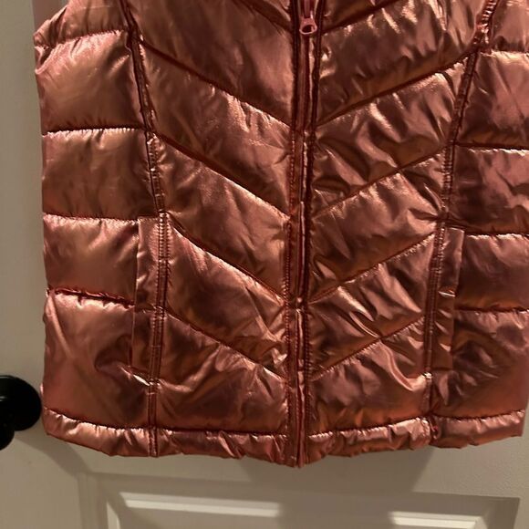 Crazy 8 Rose Gold Hooded Girl Puffer Vest Size XL/14 - Picture 3 of 12